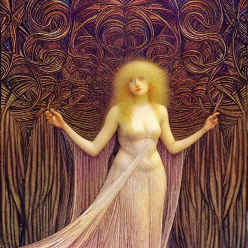 Prompt: princess by Jean Delville