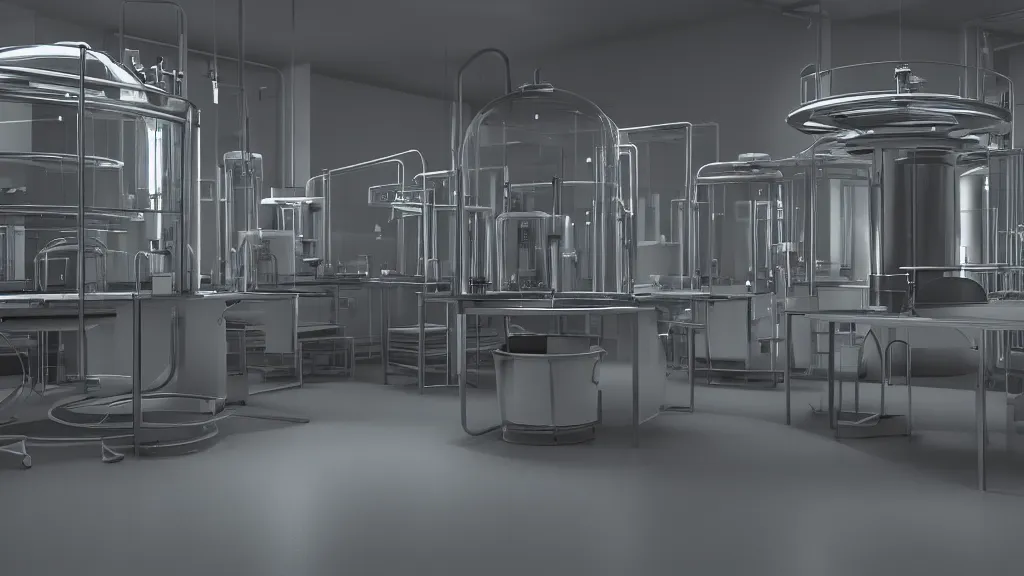 Prompt: an object render of a large vat in a laboratory, photorealistic, octane render 8 k uhd