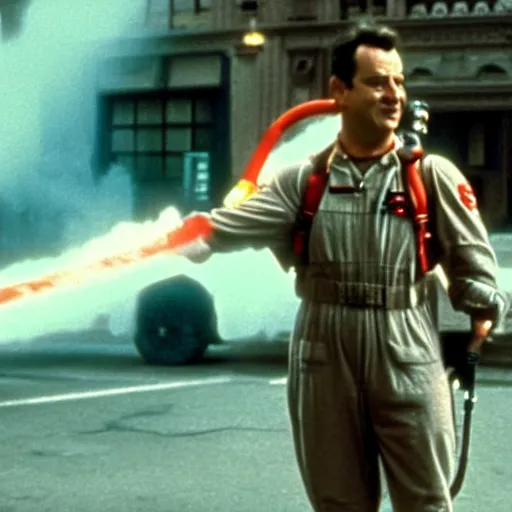 Image similar to film still from Ghostbusters, bill murray as Peter venkman, offering you some delicious cheeses