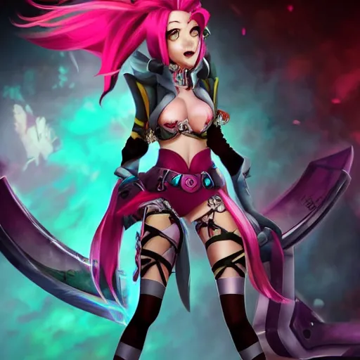 Prompt: jinx from league of legends in valorant