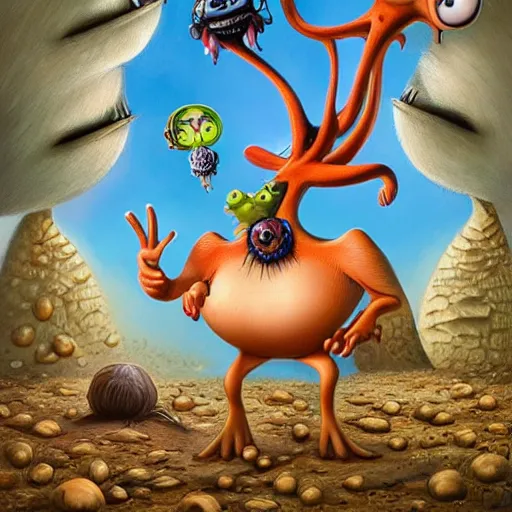 Prompt: surrealism by Greg Craola Simkins , pixar