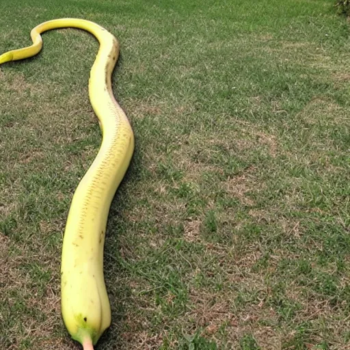 Prompt: a very long banana snake