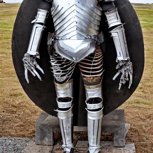 Image similar to knight wearing armor made entirely of human bones