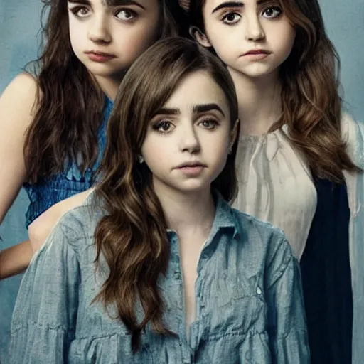 Image similar to beautiful portrait of a combination of tanya reynolds, lily collins, isabela moner, zoe kazan, natalia dyer