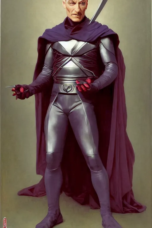 Image similar to Magneto fully costumed from the X-Men by William-Adolphe Bouguereau