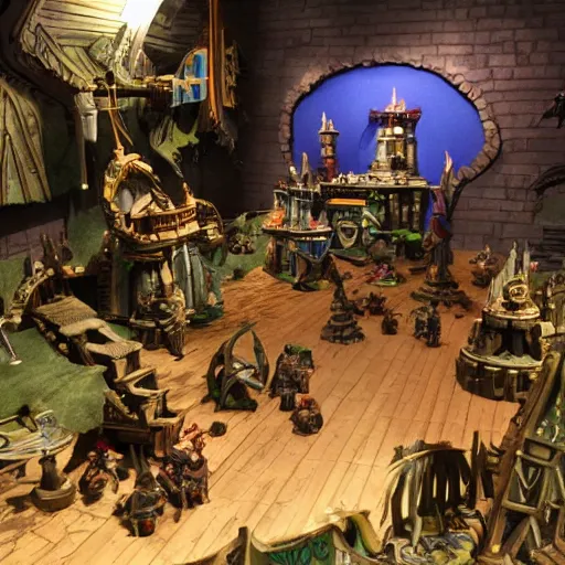 Prompt: a photo of a stopmotion animation filming set of warcraft