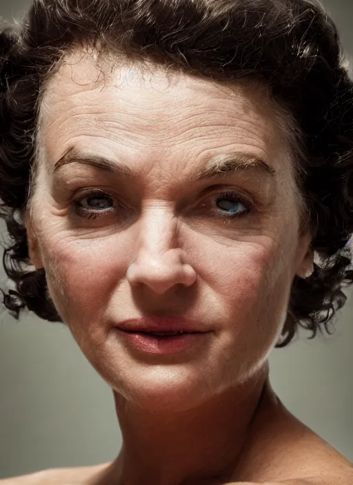 Image similar to closeup portrait of Betty Rubble, depth of field, zeiss lens, detailed, symmetrical, centered, fashion photoshoot, by Annie Leibovitz and Steve McCurry, David Lazar, Jimmy Nelsson, Breathtaking, 8k resolution, extremely detailed, beautiful, establishing shot, artistic, hyperrealistic, beautiful face, octane render