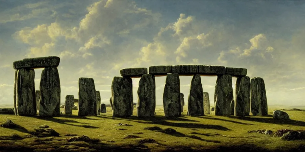 Prompt: stonehenge by ferdinand knab,