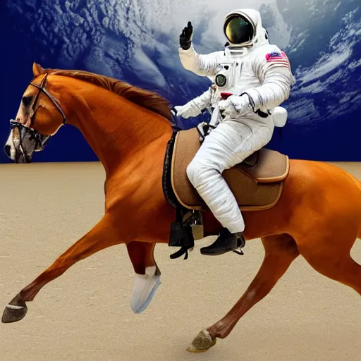 Image similar to A photo of an astronaut riding a horse