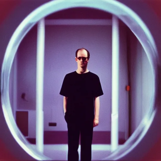 Image similar to color 35mm film still of Nick Bostrom, figure portrait