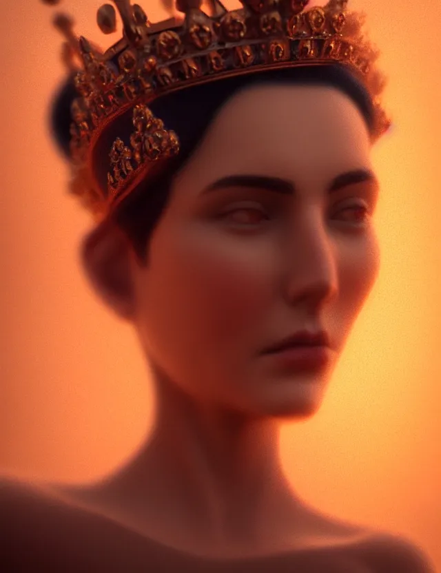 Image similar to blurred background. close-up portrait of a goddess in crown, by Aykut Aydogdu by Anka Zhuravleva and Alena Aenami, Atey Ghailan, octane render, unreal engine, cinematic counter light, high detail, octane render, 4k