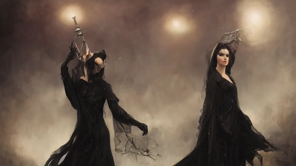 Image similar to A black conjurer by Stanley Artgerm and Tom Bagshaw, oil on canvas