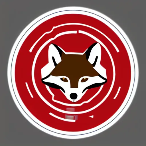 Image similar to military logo that involves foxes, white and red color scheme