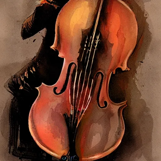 Image similar to body as a cello by greg rutkowski