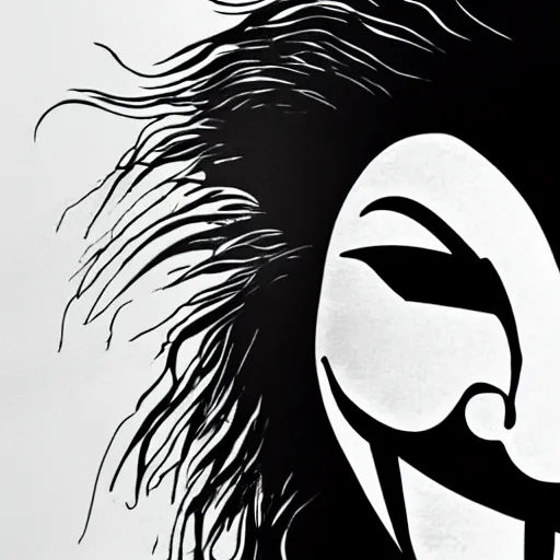 Prompt: anonymous guy fawkes as lion face breaching through a wave, sunny weather, ocean sprites, closeup of face, trending on artstation, dark lighting, face encircled by ocean wave