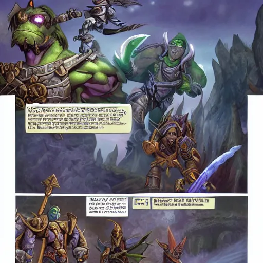 Prompt: world of warcraft the comic book