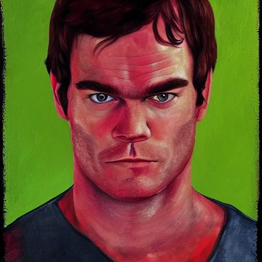 dexter morgan painted by frida kahlo vivid colors | Stable Diffusion ...