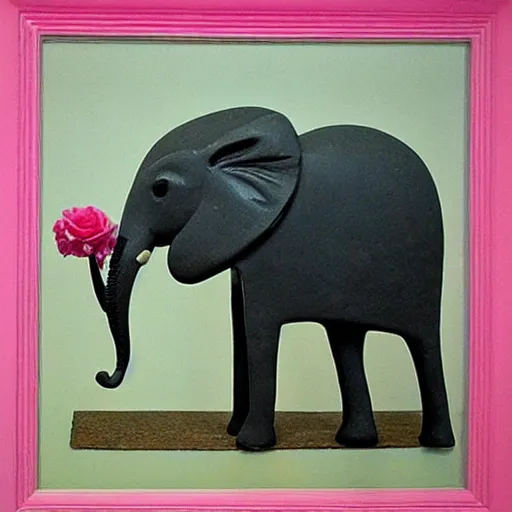 Prompt: a pink elephant by dali n 6