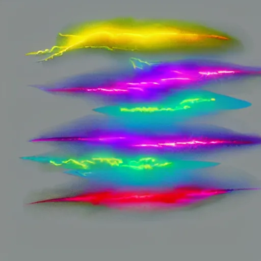 Image similar to rainbow colored lightning bolts