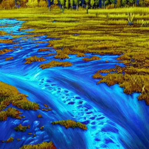 Prompt: last drop of the last river evaporating in slow motion, blue sunny sky, saturated colors, hyper detailed photorealistic
