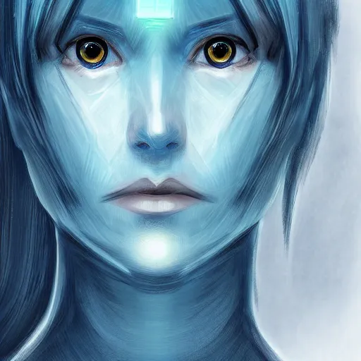 Digital Portrait Of Cortana From Halo By Janrockitnik Stable