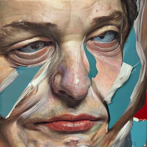 Image similar to high quality high detail painting by lucian freud and jenny saville, hd, madly in love, turquoise