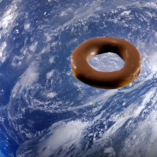 Prompt: earth planet with shape of donut