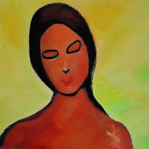 Prompt: woman, painting by udo lindenberg