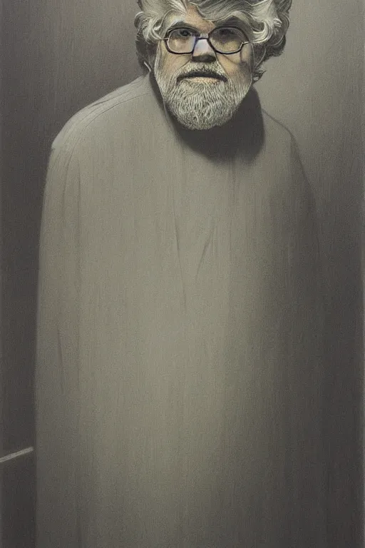 Prompt: portrait of George Lucas by Zdzislaw Beksinski