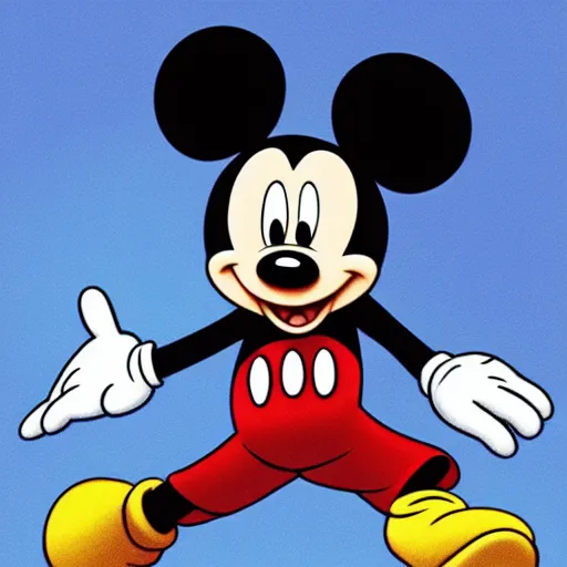 Image similar to mickey mouse drawn in the style of jojo's bizarre adventure