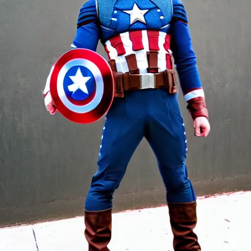 Image similar to the dude as captain america