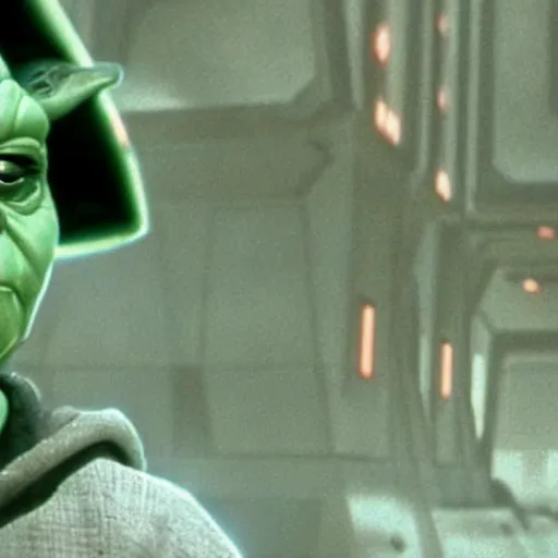 Prompt: a still of darth yoda in the film star wars the empire strikes back