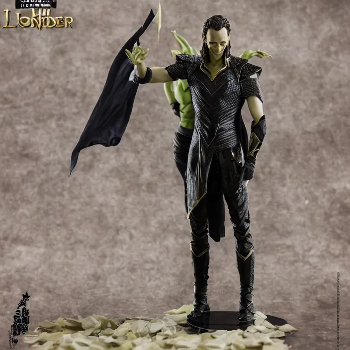 Image similar to tom hiddleston, a goodsmile figure of tom hiddleston, loki, figurine, detailed product photo