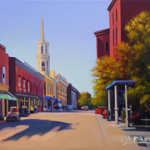 Image similar to beautiful oil painting of downtown galva by olaf krans