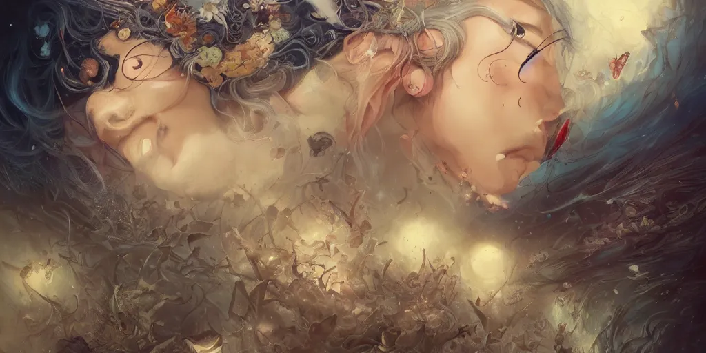 Prompt: ! dream mashup illustrated by miyazaki by karol bak, james jean, tom bagshaw, rococo, sharp focus, trending on artstation, cinematic lighting, hyper realism, octane render, 8 k, hyper detailed, vivid, ultra detailed, highly detailed