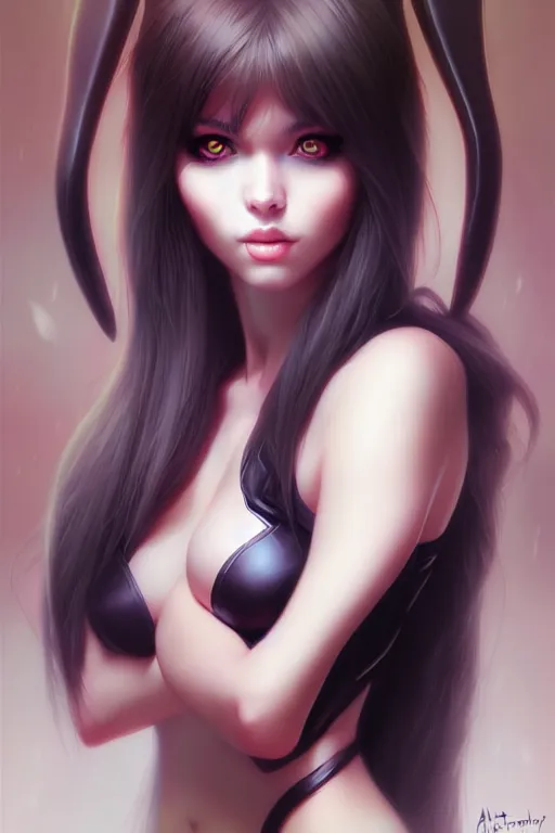 Image similar to rabbitgirl portrait by Artgerm and WLOP