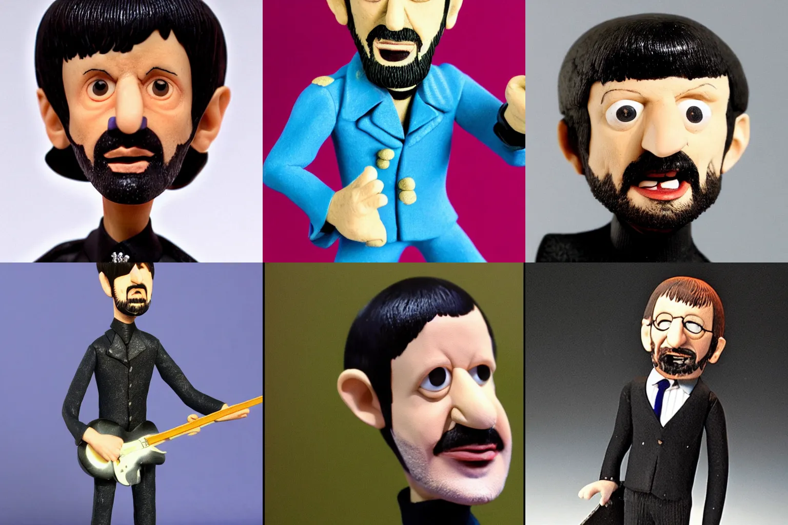 Prompt: claymation figure of Ringo Starr