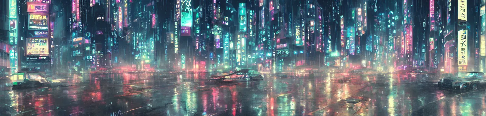 Image similar to neo - tokyo in the rain, by wlop, concept art, poster, high details