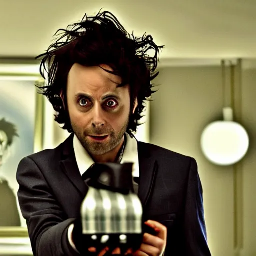 Image similar to charlie day starring as edward scissorhands movie, movie still, 8 k