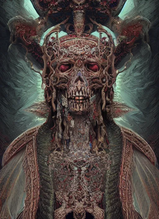 Image similar to digital _ painting _ of _ cizin mayan god of death _ by _ filipe _ pagliuso _ and _ justin _ gerard _ symmetric _ fantasy _ highly _ detailed _ realistic _ intricate _ port