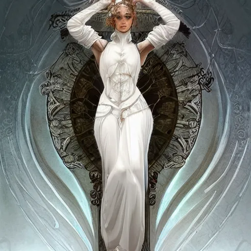 Image similar to a photograpic portrait of a anthropomorphic lit candle wearing white clothes, fantasy, intricate, elegant, highly detailed, digital painting, artstation, concept art, smooth, sharp focus, illustration, art by artgerm and H R Giger and alphonse mucha