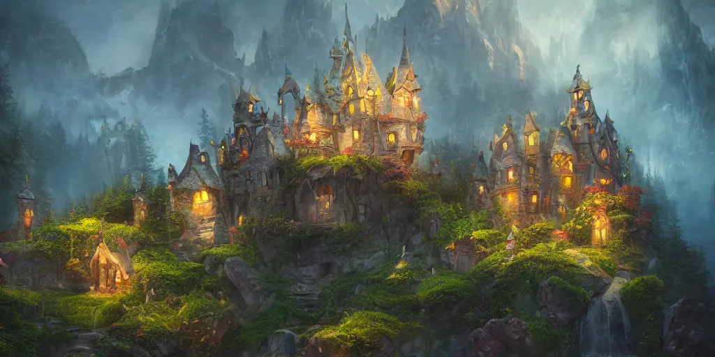 Image similar to a fairy castle, extremely detailed oil painting, unreal 5 render, fantasy digital art, octane render, beautiful composition, trending on artstation, award-winning photograph, masterpiece