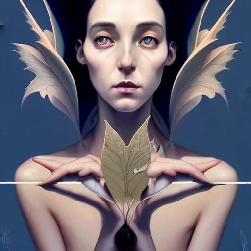 Image similar to in the style of joshua middleton, peter mohrbacher, artgerm, tom bagshaw, gorgeous stella maeve magician, realistic character concept, bird's eye overhead shot, elegant pose, spooky, illustration, symmetrical face and body, volumetric lighting, detailed realistic symmetrical eyes, 8 k, single face, insanely detailed and intricate elegant, autumn leaves