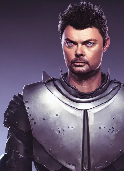 Prompt: A fantasy comic book style portrait painting of Karl Urban as a Paladin, unreal 5, DAZ, hyperrealistic, octane render, RPG portrait, dynamic lighting