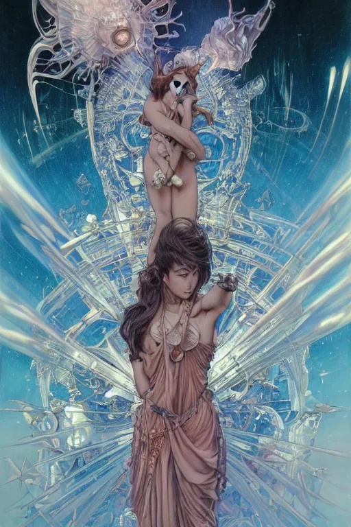 Prompt: now is the time to relaunch the dream weapon, by artgerm and yoshitaka amano and moebius and hr giger and zdislaw beksinski and hajime sorayama and alphonse mucha, hyperdetailed, symmetry, glamour, surreal, dc comics, ornate, stunning, nebula, explosions in the sky, trending on artstation