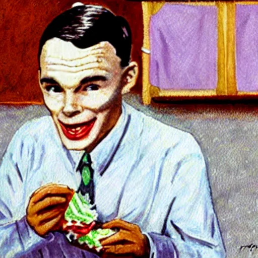 Prompt: alan turing enjoying a sushi roll, photorealistic