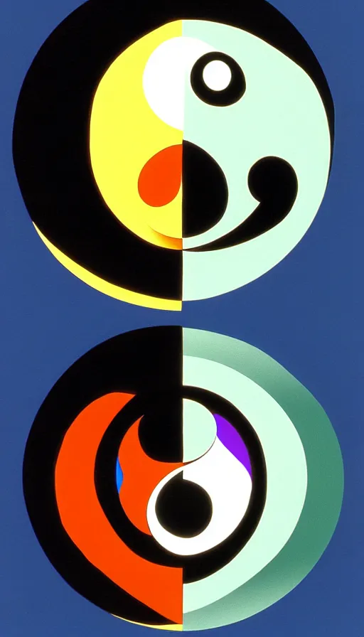 Prompt: Abstract representation of ying Yang concept, by don bluth