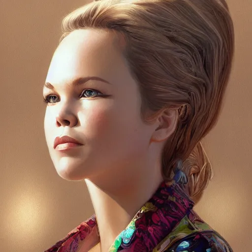 Image similar to a portrait of a young michelle phillips from mama's and the pappas urban motifs, intricate, elegant, highly detailed, digital painting, trending on artstation, concept art, smooth sharp focus, illustration, art by artgerm and greg rutkowski