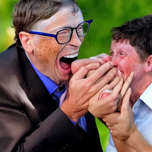 Prompt: extreme silly face championship bill gates winning entry, face pulling world tournament 2 0 1 9. funny and grotesque face pulling competition.