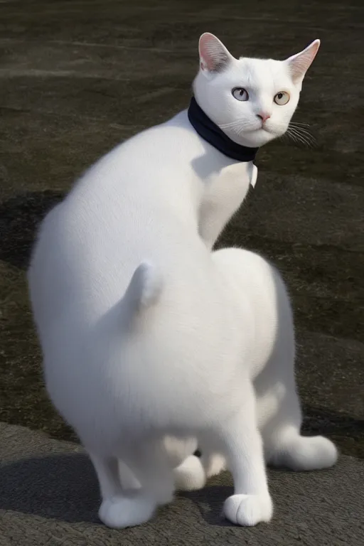 Image similar to a white cat wearing a formal overcoat, hyperrealistic, concept art, octane render, unreal engine 5, trending on DeviantArt, highly detailed, high quality, 8K, soft lighting, cute, natural lighting, realistic face, trending on Artstation, elegant clothes, profile picture, path traced, house background